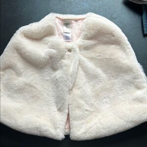 OshKosh B'gosh Cream Faux Fur Cape